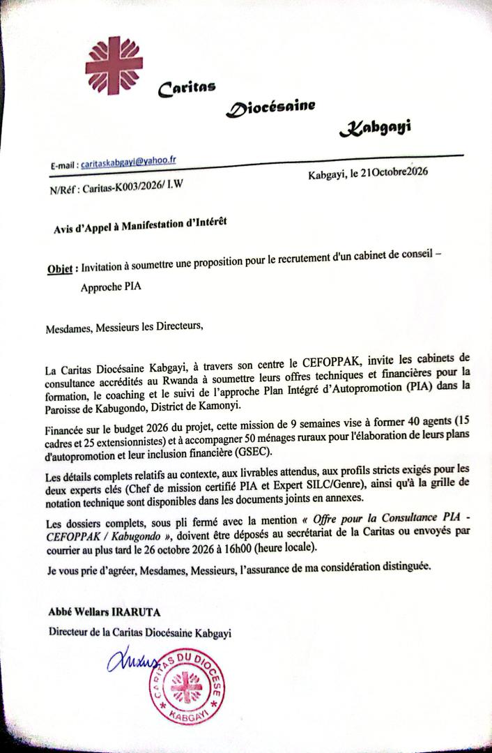 AVIS APPEL D'EXPRESSION D'INTERET